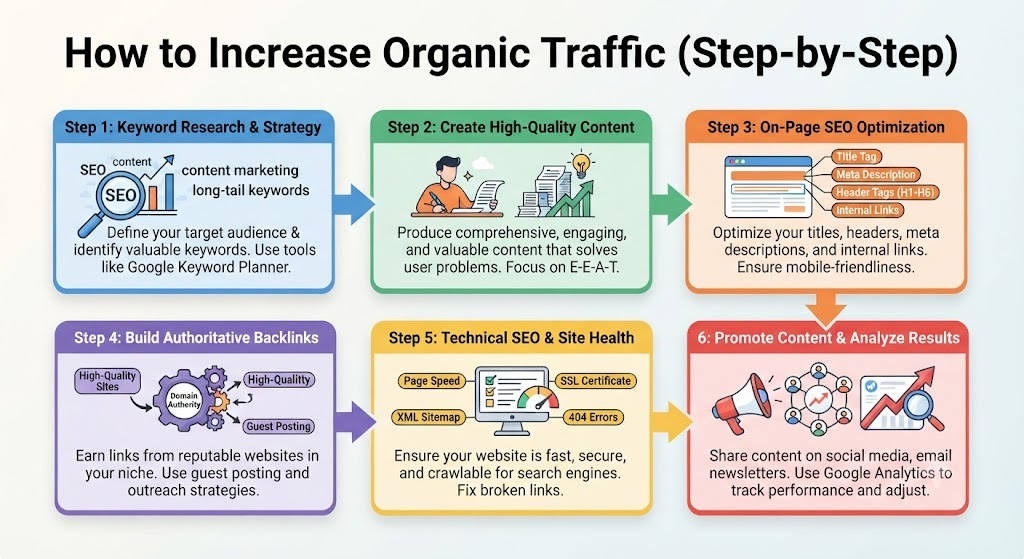 How to Increase Organic Traffic (Step-by-Step)